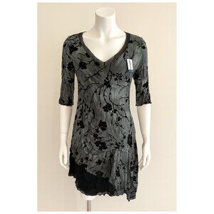 Papillon NWT Long Top Dress Women's M Burnout Velvet Slate